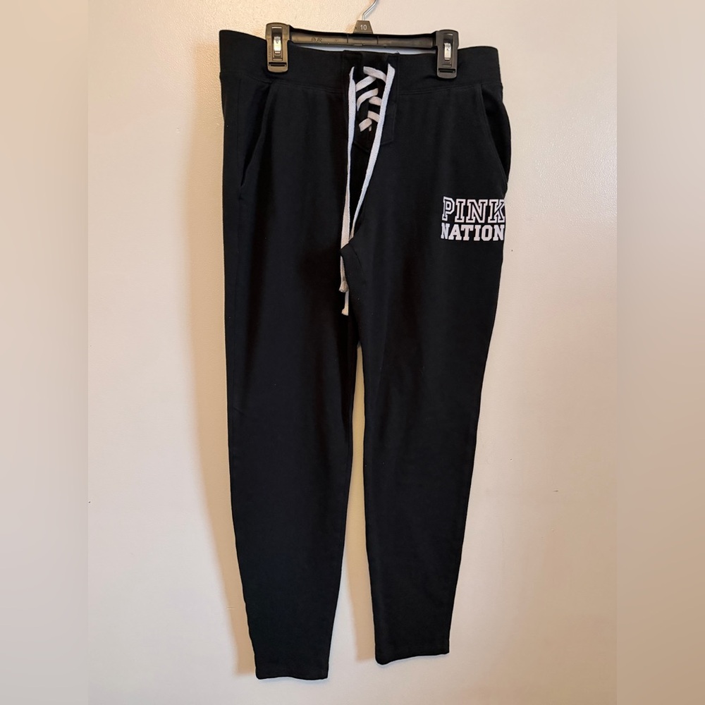 PINK Victoria's Secret Black Logo Jogger Pants